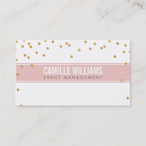 GLAMOROUS gold sparkly glitter confetti baby pink Business Card