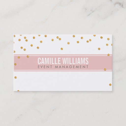 Customizable GLAMOROUS gold sparkly glitter confetti baby pink Business Card