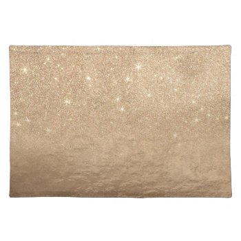 Glamorous Gold Sparkly Glitter Foil Ombre Gradient Cloth Placemat by BlackStrawberry_Co at Zazzle