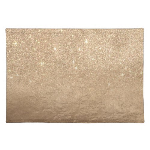 Glamorous Gold Sparkly Glitter Foil Ombre Gradient Cloth Placemat