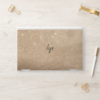 Glamorous Gold Sparkly Glitter Foil Ombre Gradient Hp Laptop Skin by BlackStrawberry_Co at Zazzle