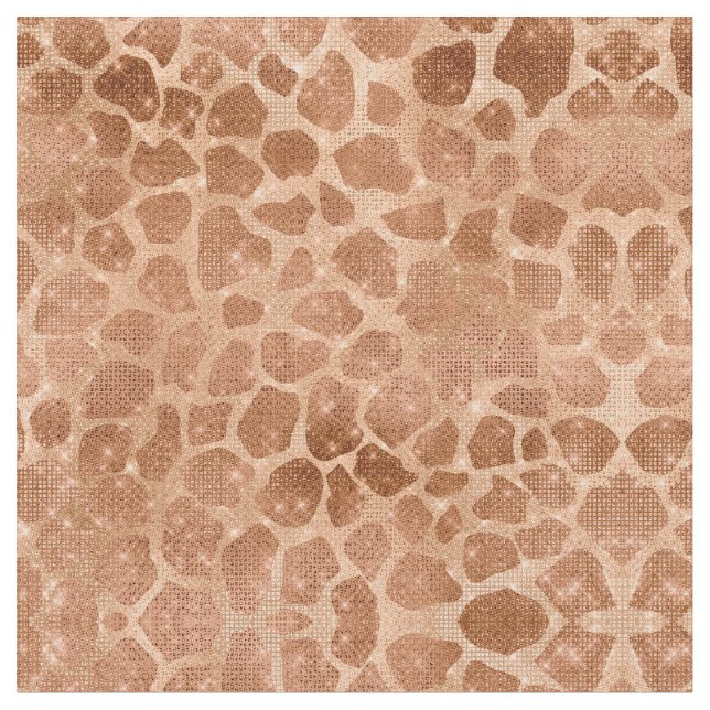 Glamorous Gold Sparkly Glitter Sequins Giraffe Fabric (Close Up)