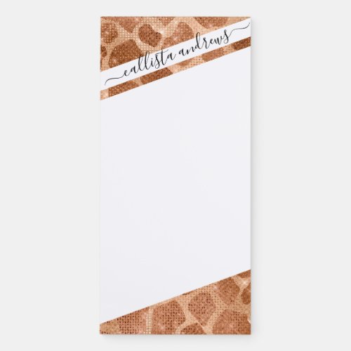 Glamorous Gold Sparkly Glitter Sequins Giraffe Magnetic Notepad