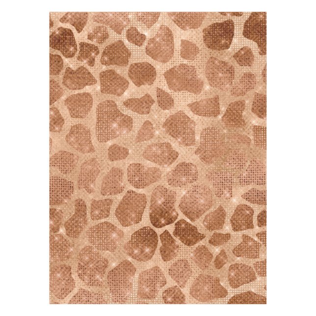 Glamorous Gold Sparkly Glitter Sequins Giraffe Tablecloth (Front)