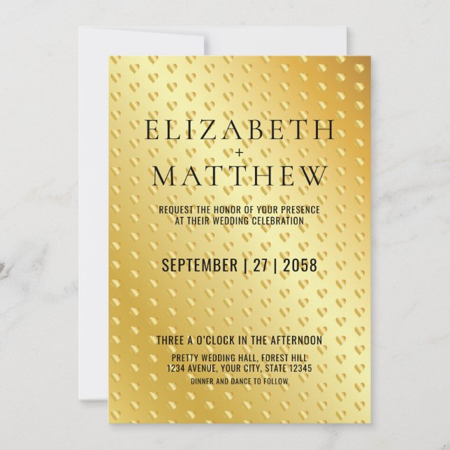 Glamorous Gold Speckle Invitation Template Elegant (Front)