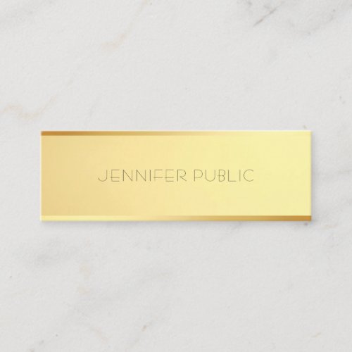 Glamorous Gold Template Elegant Minimalist Design Mini Business Card
