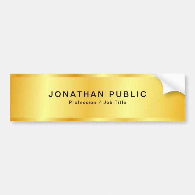 Glamorous Gold Template Elegant Modern Luxury Bumper Sticker (Front)