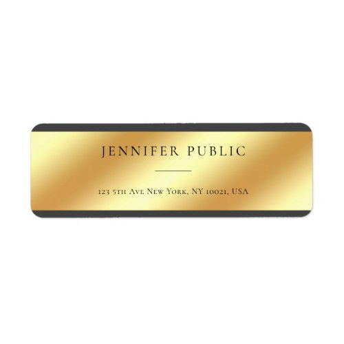 Glamorous Gold Template Modern Simple Design Label