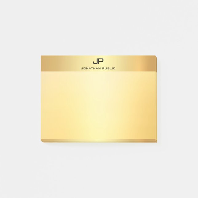 Glamorous Gold Template Modern Trendy Elegant Post-it Notes (Front)