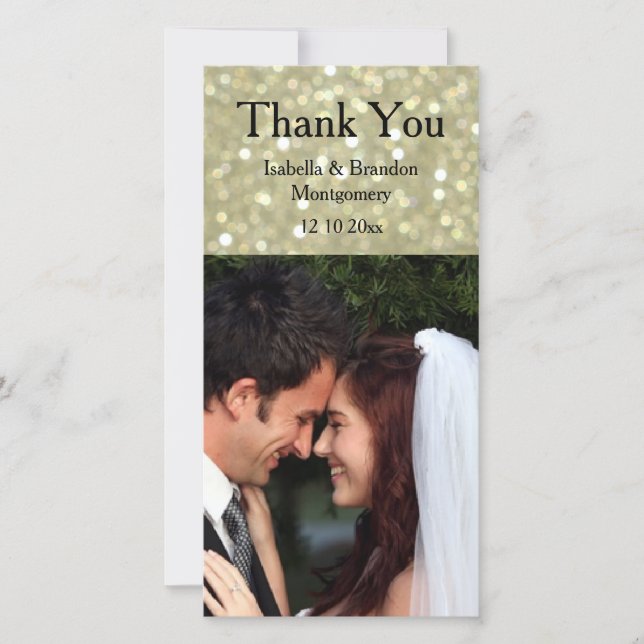 Glamorous Gold Thank You Card (Front)