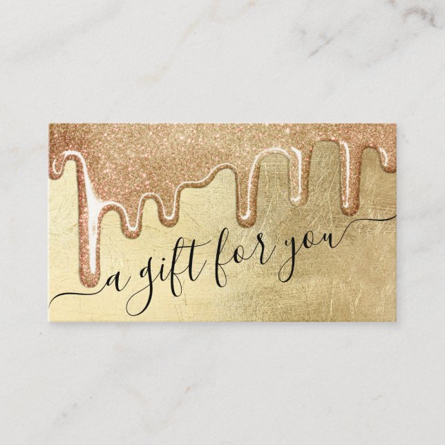 Glamorous Gold Thick Glitter Drip Gift Certificate (Front)