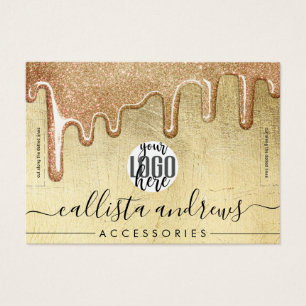 Glamorous Gold Thick Glitter Drips Logo Bracelet