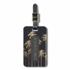 Glamorous Gold Tropical Palm Trees on Black