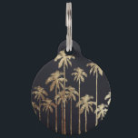 Glamorous Gold Tropical Palm Trees on Black Pet Name Tag<br><div class="desc">This glamorous and modern faux printed gold palm trees is perfect for the trendy and stylish individual. Its contemporary and tropical print is great for many gifts and occasions. Enjoy this swanky and exotic design for your next purchase!</div>