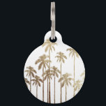 Glamorous Gold Tropical Palm Trees on White Pet Name Tag<br><div class="desc">This glamorous and modern faux printed gold palm trees on white is perfect for the trendy and stylish individual. Its contemporary and tropical print is great for many gifts and occasions. Enjoy this swanky and exotic design for your next purchase!</div>