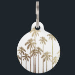Glamorous Gold Tropical Palm Trees on White Pet Name Tag<br><div class="desc">This glamorous and modern faux printed gold palm trees on white is perfect for the trendy and stylish individual. Its contemporary and tropical print is great for many gifts and occasions. Enjoy this swanky and exotic design for your next purchase!</div>