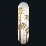 Glamorous Gold Tropical Palm Trees on White Skateboard<br><div class="desc">This glamorous and modern faux printed gold palm trees on white is perfect for the trendy and stylish individual. Its contemporary and tropical print is great for many gifts and occasions. Enjoy this swanky and exotic design for your next purchase! ***IMPORTANT DESIGN NOTE: For custom requests relating to changes of...</div>
