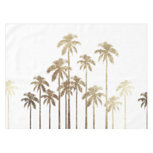 Glamorous Gold Tropical Palm Trees on White Tablecloth