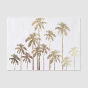 Glamorous Gold Tropical Palm Trees on White Tissue Paper