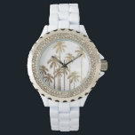 Glamorous Gold Tropical Palm Trees on White Watch<br><div class="desc">This glamorous and modern faux printed gold palm trees on white is perfect for the trendy and stylish individual. Its contemporary and tropical print is great for many gifts and occasions. Enjoy this swanky and exotic design for your next purchase!</div>