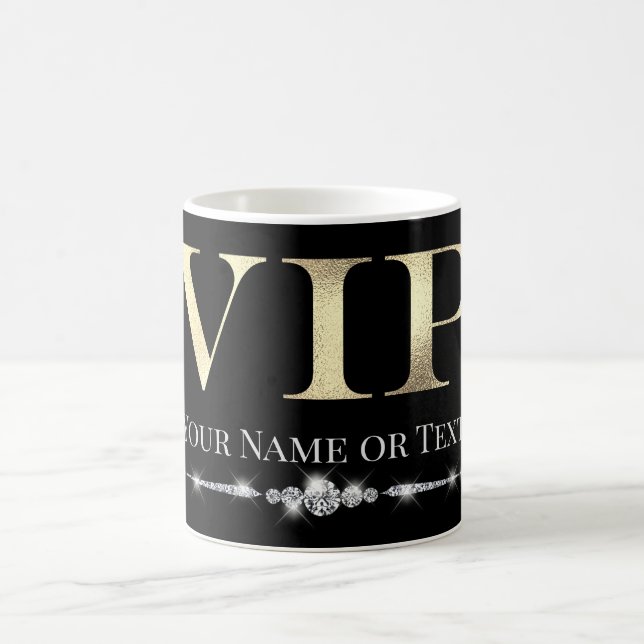 Glamorous Gold VIP on Black Coffee Mug (Center)