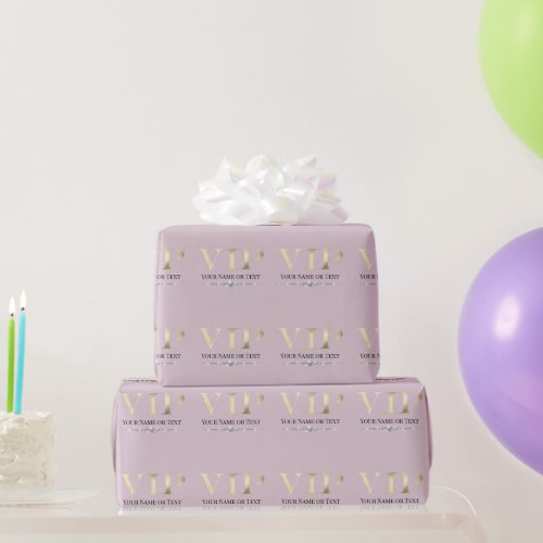 Glamorous Gold VIP on Pink Wrapping Paper