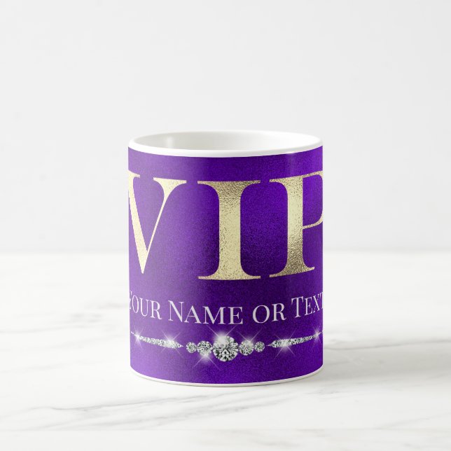 Glamorous Gold VIP on Purple Coffee Mug (Center)