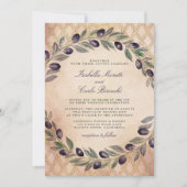 Glamorous Gold Watercolor Olive Branches Invitation (Front)