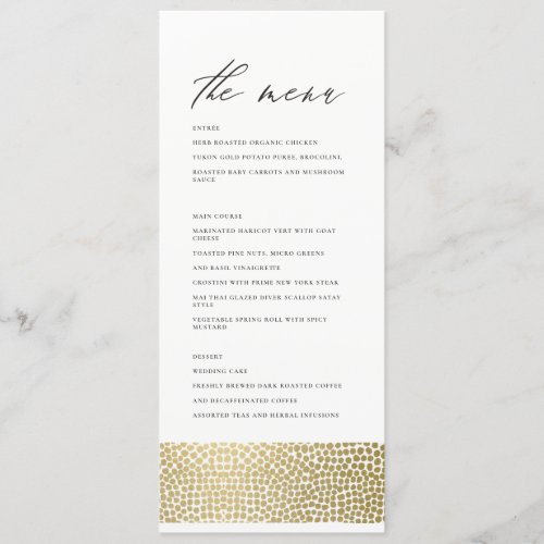 GLAMOROUS GOLD WHITE DOTS MOSAIC MENU