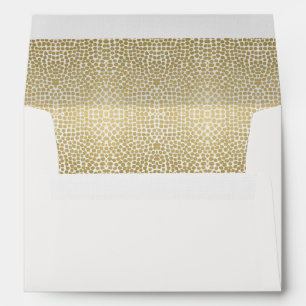 GLAMOROUS GOLD WHITE DOTS MOSAIC MONOGRAM ENVELOPE
