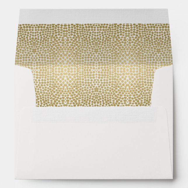 GLAMOROUS GOLD WHITE DOTS MOSAIC MONOGRAM ENVELOPE (Back (Bottom))