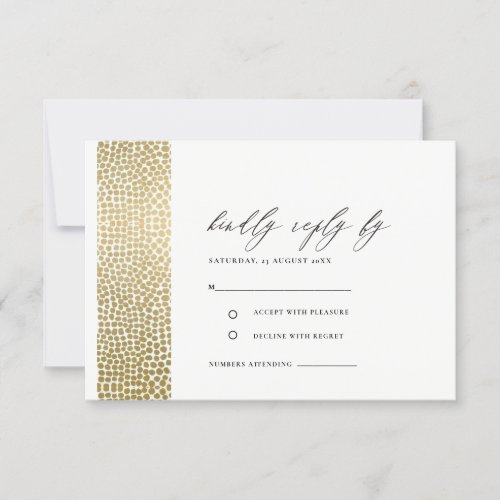 GLAMOROUS GOLD WHITE DOTS MOSAIC RSVP