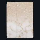 Glamorous Gold White Glitter Marble Gradient Ombre iPad Pro Cover<br><div class="desc">This elegant and girly design perfect for the trendy and stylish fashionista. It features a faux printed gold sparkly glitter ombre gradient on top of a gold and white marble stone pattern background. It's glamorous, chic, luxurious, modern, and classy. ***IMPORTANT DESIGN NOTE: For any custom design request such as matching...</div>