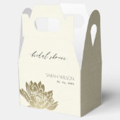 GLAMOROUS GOLD WHITE LOTUS FLORAL BRIDAL SHOWER FAVOR BOXES (Opened)