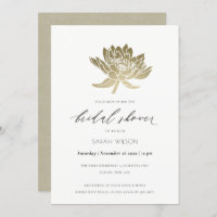 GLAMOROUS GOLD WHITE LOTUS FLORAL BRIDAL SHOWER