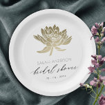 GLAMOROUS GOLD WHITE LOTUS FLORAL  BRIDAL SHOWER PAPER PLATES<br><div class="desc">If you need any further customisation or any other matching items,  please feel free to contact me at info@yellowfebstudio@.com</div>
