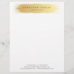 Glamorous Gold White Modern Elegant Template Letterhead<br><div class="desc">Glamorous Gold White Modern Elegant Template Letterhead.</div>