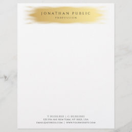 Glamorous Gold White Modern Elegant Template Letterhead
