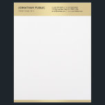 Glamorous Gold White Modern Minimalist Elegant Letterhead<br><div class="desc">Glamorous Gold White Modern Minimalist Elegant Template Letterhead.</div>