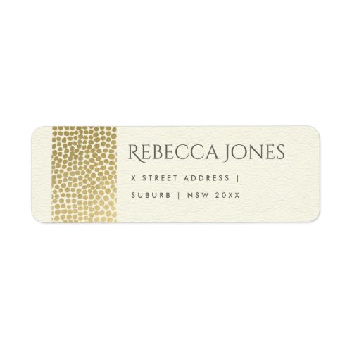 GLAMOROUS GOLD WHITE MOSAIC DOTS ADDRESS LABEL