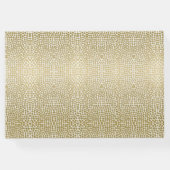 GLAMOROUS GOLD WHITE MOSAIC DOTS PERSONALISED GUEST BOOK (Back)