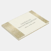 GLAMOROUS GOLD WHITE MOSAIC DOTS PERSONALISED GUEST BOOK (Corner)