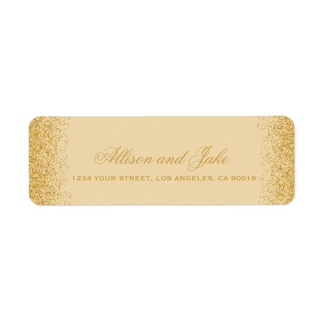Glamorous Golden Glitz Glitter Address Labels (Front)
