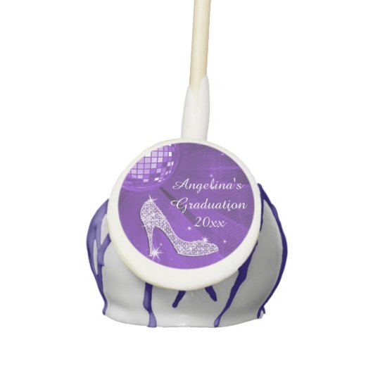 Glamorous Graduation Disco Ball & Sparkle Heel Cake Pops (Front)