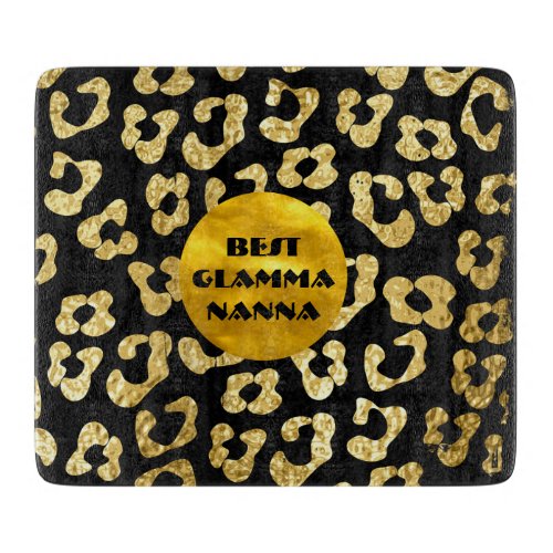 Glamorous Grandma Gold Black Animal Print Glam_ma Cutting Board