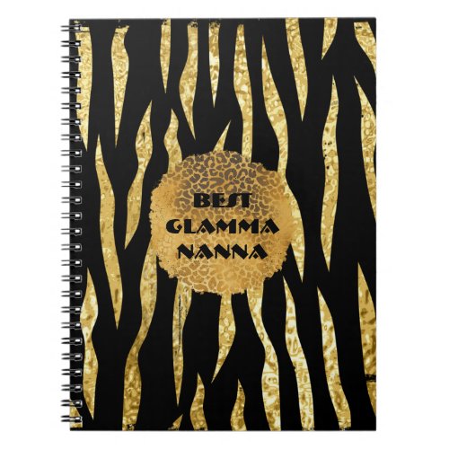 Glamorous Grandma Gold Black Animal Print Glam_ma Notebook