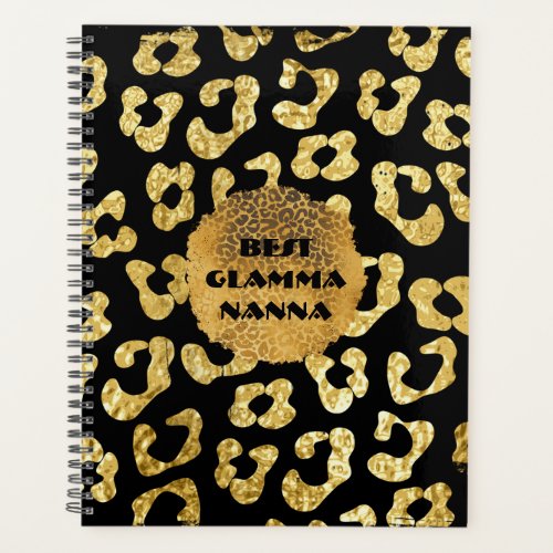 Glamorous Grandma Gold Black Animal Print Glam_ma Planner