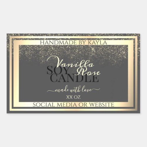 Glamorous Gray Product Packaging Labels Gold Frame