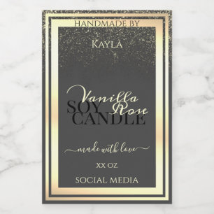 Glamorous Gray Product Packaging Labels Gold Frame