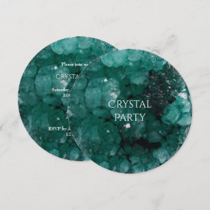 Glamorous Green Crystal Party Invitation
